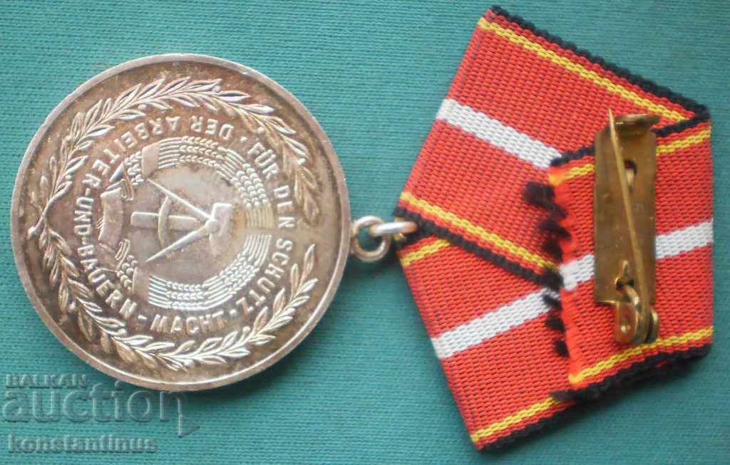 Germania-GDR Medalie de Argint Militar Rare - 5