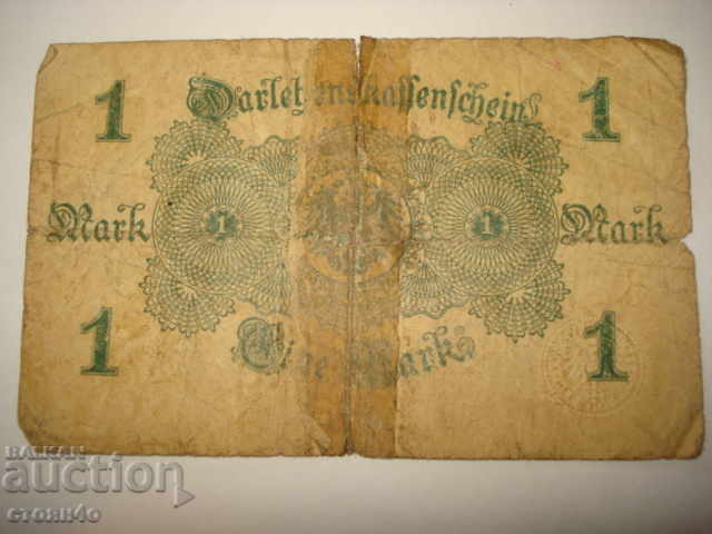 THE BANK 1 banknotes - 1 mark Germany 1914