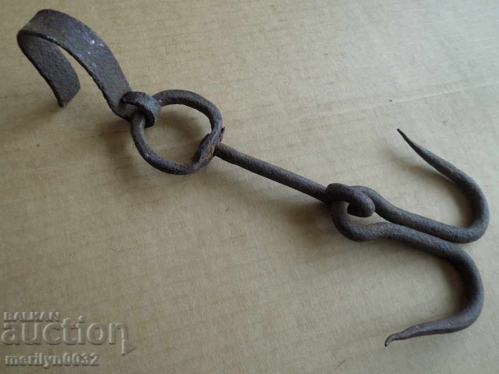 An old forged hook for scraping, a cock, anchor - 6 An old forged hook for scraping, a cock, anchor - 6