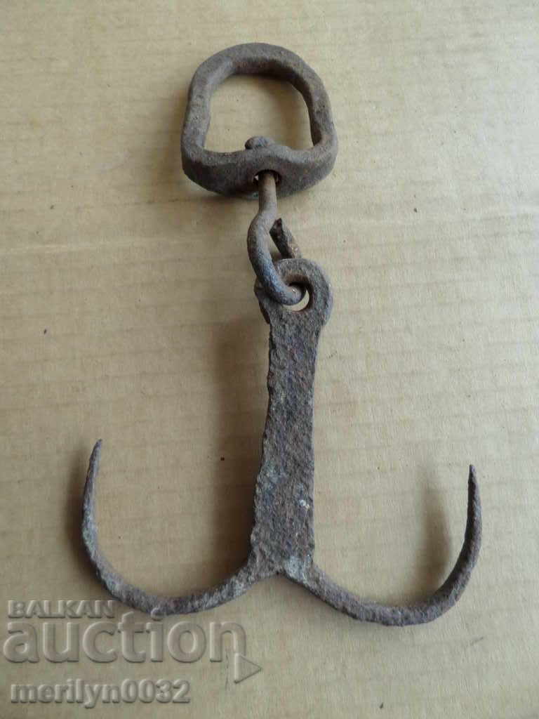 An old forged hook for scraping, a cock, anchor with price 38.00 BGN | € 19.43 An old forged hook for scraping, a cock, anchor with price 38.00 BGN | € 19.43