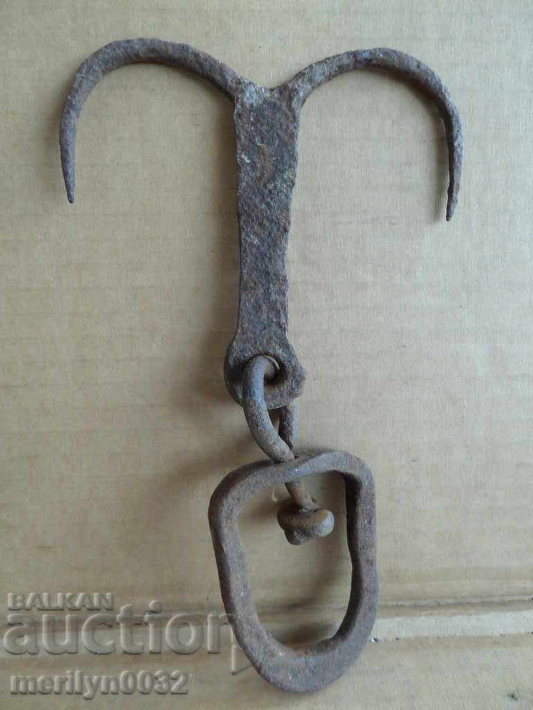 An old forged hook for scraping, a cock, anchor - 5 An old forged hook for scraping, a cock, anchor - 5