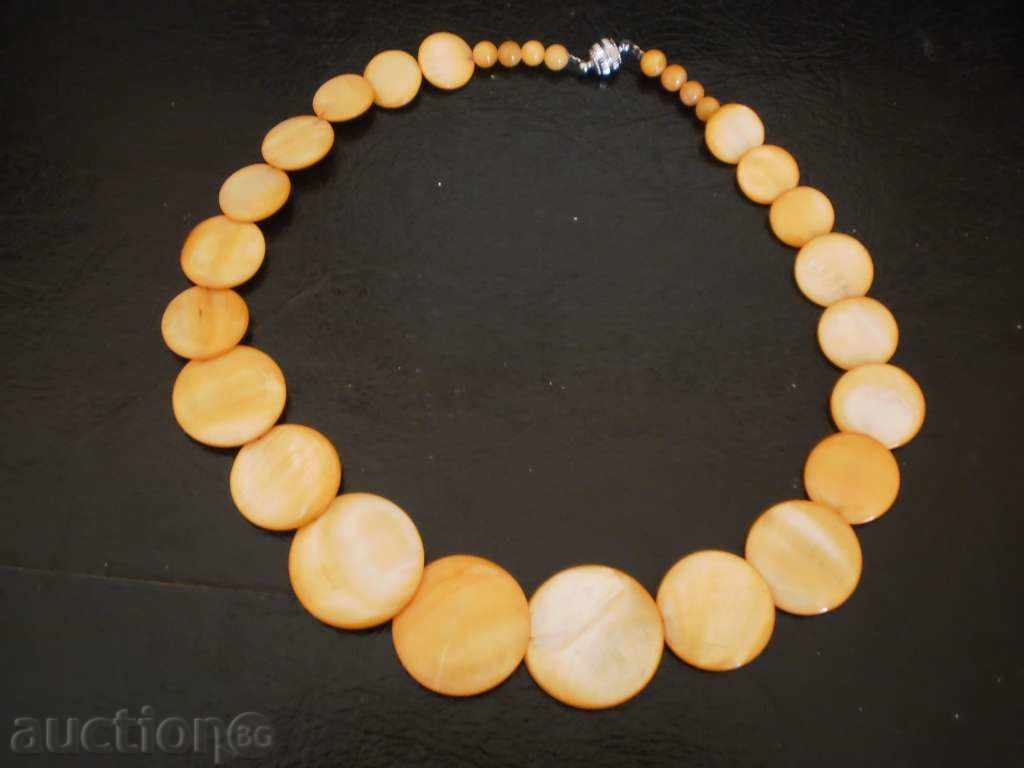 Necklace with natural mother of pearl in orange with price 30.00 BGN | € 15.34