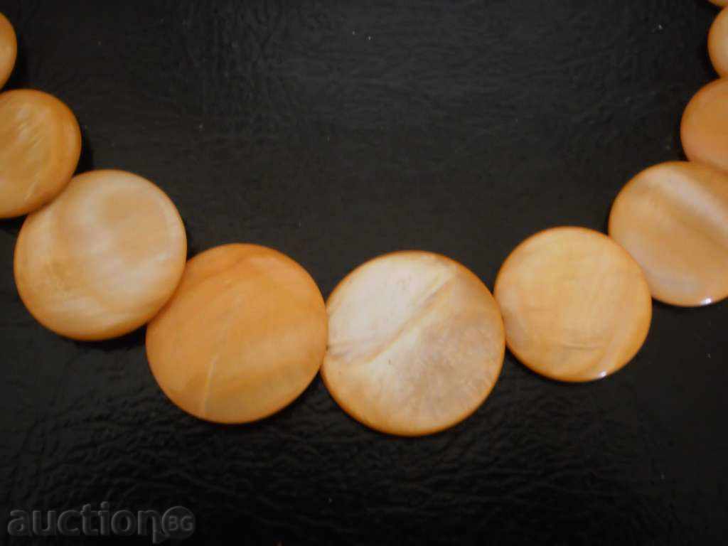 Necklace with natural mother of pearl in orange - 5