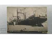 Картичка Пасков Бургас Пристанището Параход 1935 г.