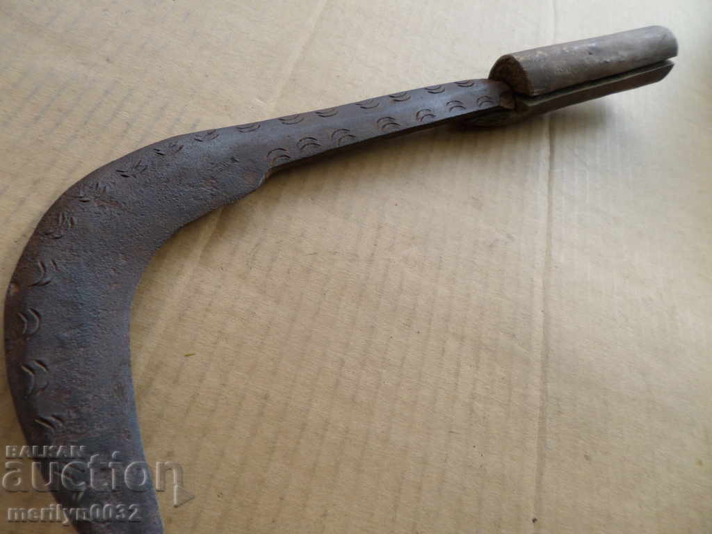 Auction Old handmade knife, wrought iron Auction Old handmade knife, wrought iron