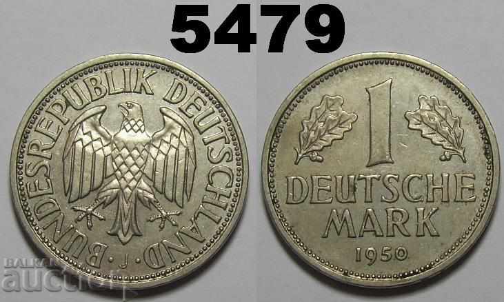 Германия 1 марка 1950 J ФРГ XF отлична монета