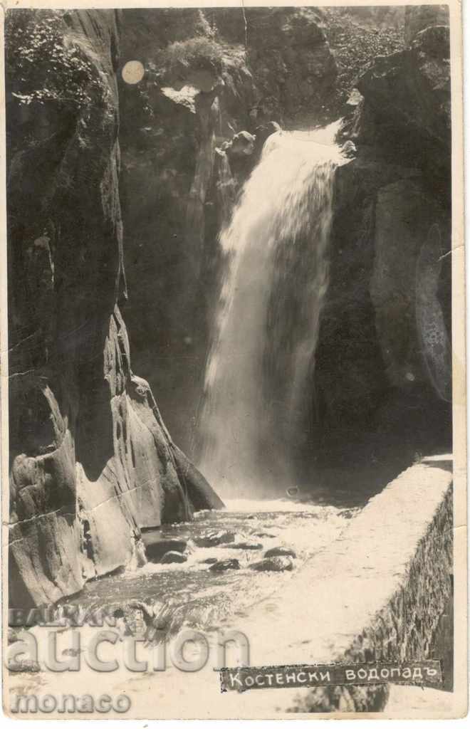 Antique card - Kostenets, waterfall