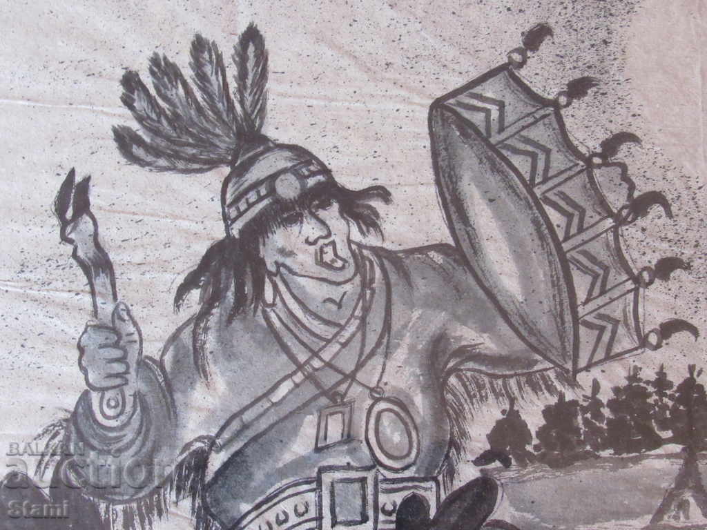 Δημοπρασία Ζωγραφική σε στέπες ριζόχαρτο της Μογγολίας Δημοπρασία Ζωγραφική σε στέπες ριζόχαρτο της Μογγολίας