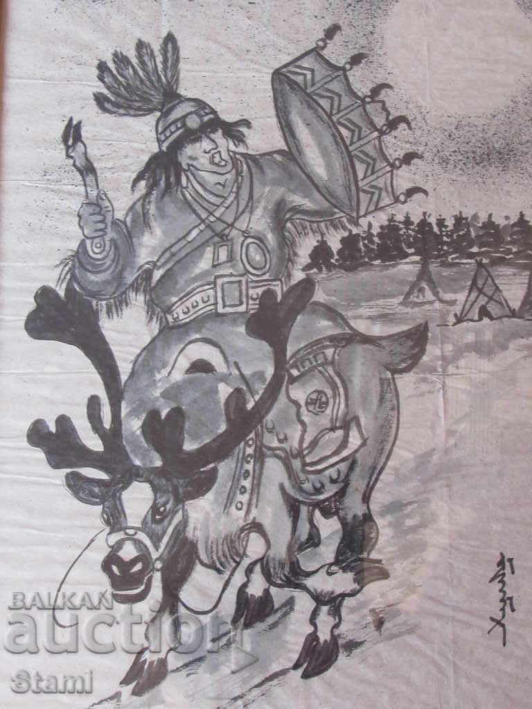 Ζωγραφική σε στέπες ριζόχαρτο της Μογγολίας - 6 Ζωγραφική σε στέπες ριζόχαρτο της Μογγολίας - 6