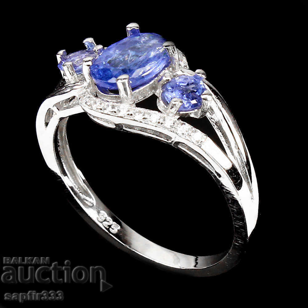 ELEGANT SILVER RING WITH NATURAL TANZANITES AND ZIRCONIA with price 332.00 BGN | € 169.75 ELEGANT SILVER RING WITH NATURAL TANZANITES AND ZIRCONIA with price 332.00 BGN | € 169.75