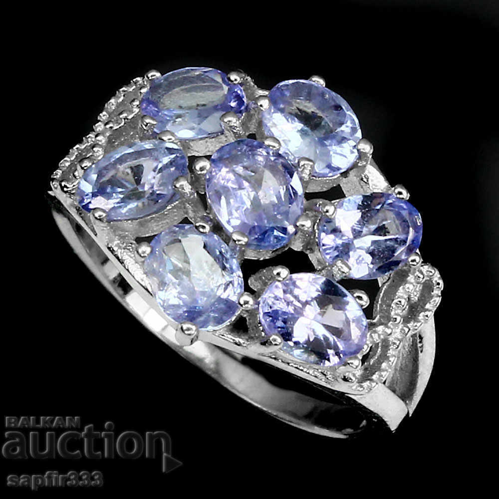 ELEGANT SILVER RING WITH NATURAL TANZANITES with price 522.00 BGN | € 266.89 ELEGANT SILVER RING WITH NATURAL TANZANITES with price 522.00 BGN | € 266.89