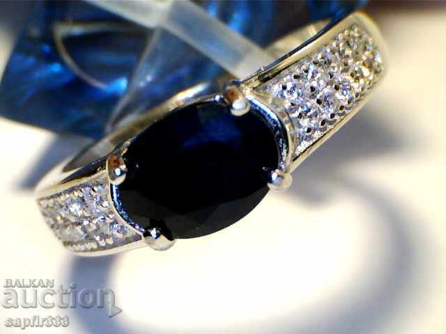 Аукцион ЕЛЕГАНТЕН СРЕБЪРЕН ПРЪСТЕН С ЕСТЕСТВЕН СИН САПФИР И ЦИРКОНИ Аукцион ЕЛЕГАНТЕН СРЕБЪРЕН ПРЪСТЕН С ЕСТЕСТВЕН СИН САПФИР И ЦИРКОНИ