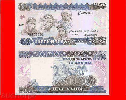 +++ NIGERIA 50 Naira 2005 HÂRTIE !!! R27f1 UNC +++