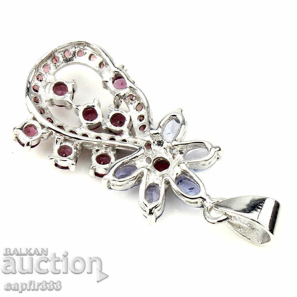 Auction TANZANITE AND RHODOLITE GARNETS ELEGANT DESIGNER MEDALLION Auction TANZANITE AND RHODOLITE GARNETS ELEGANT DESIGNER MEDALLION