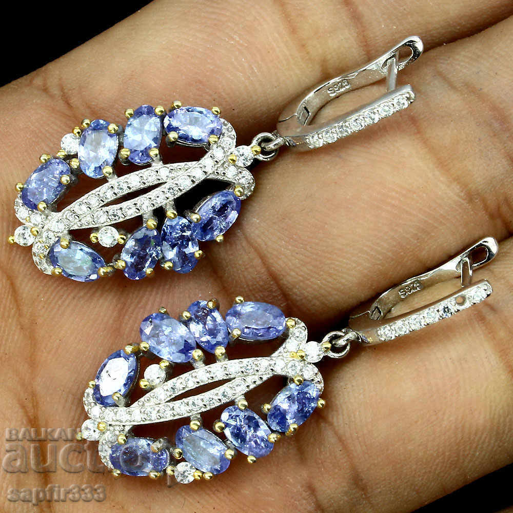 UNIQUE TANZANITE AND ZIRCONIA EARRINGS with price 387.00 BGN | € 197.87 UNIQUE TANZANITE AND ZIRCONIA EARRINGS with price 387.00 BGN | € 197.87