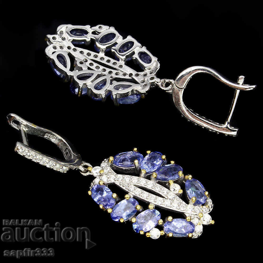 Auction UNIQUE TANZANITE AND ZIRCONIA EARRINGS Auction UNIQUE TANZANITE AND ZIRCONIA EARRINGS
