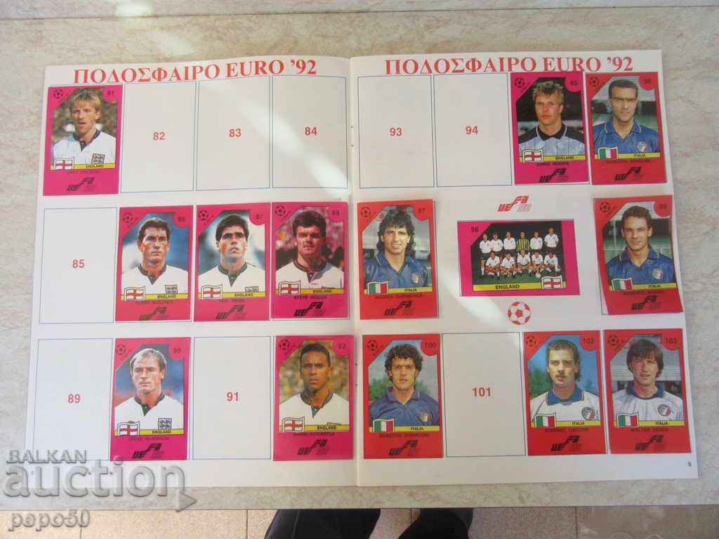 Auction GREEK ALBUM WITH 154 PERSONS OF EURO-92 FOOTBALLERS Auction GREEK ALBUM WITH 154 PERSONS OF EURO-92 FOOTBALLERS