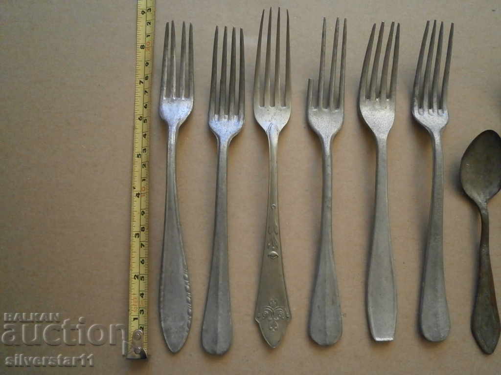 LOT antique aluminum forks with price 21.00 BGN | € 10.74