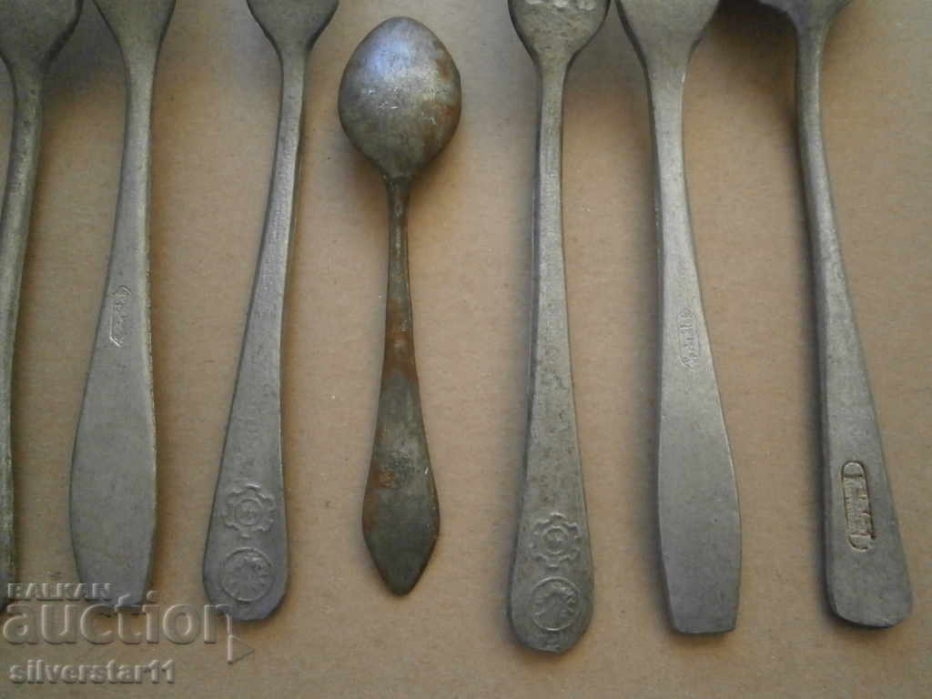 LOT antique aluminum forks - 6