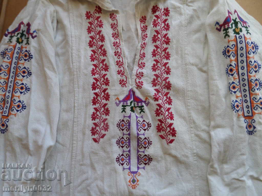 Licitație Cămașă veche autentică cu broderie, ie, costum popular, broderie, suman