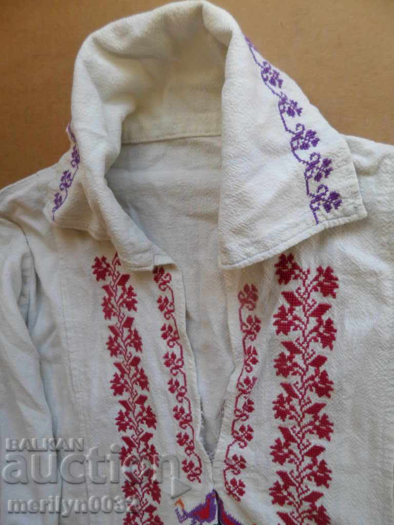 Cămașă veche autentică cu broderie, ie, costum popular, broderie, suman - 6