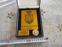 Rare placa medalie de fotbal cu cutie de diplomă