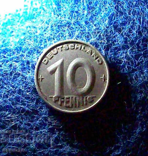 10 пфенинга 1950/А ГДР