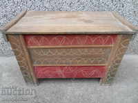 An old chest shepherd carved box for a cheiz suitcase