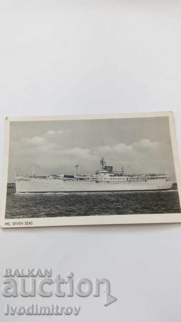 Postcard Ms. SS Seven Seas 1960