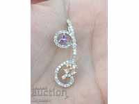 Silver 925 Pendant with Amethyst and Citrine and Zirconia