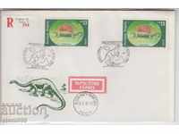 Postal envelope dinosaurs