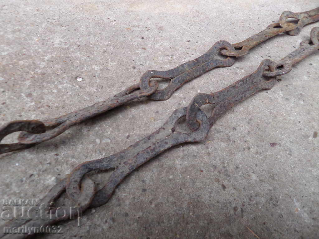 Old forged chain with hook, hearth for hearth - 7 Old forged chain with hook, hearth for hearth - 7