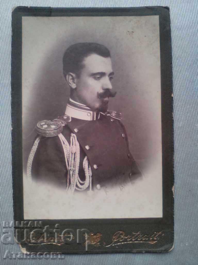 Photo cardboard photo princely officer Tsanko Haralampiev