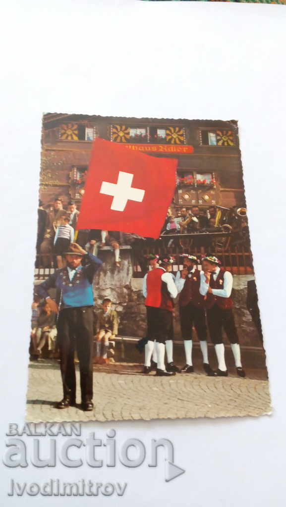 Пощенска картичка Swiss herdsmen festival at Burglen
