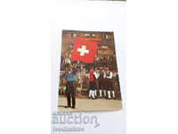Postcard Swiss herdsmen festival at Burglen