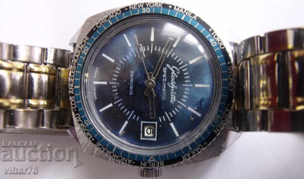 Δημοπρασία ΣΠΑΝΙΑ MEN ρολόι GUB-Glashutte-ΩΡΑ ΜΕ ΤΟΝ ΚΟΣΜΟ