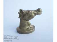 Old small bronze seal horse's head unused