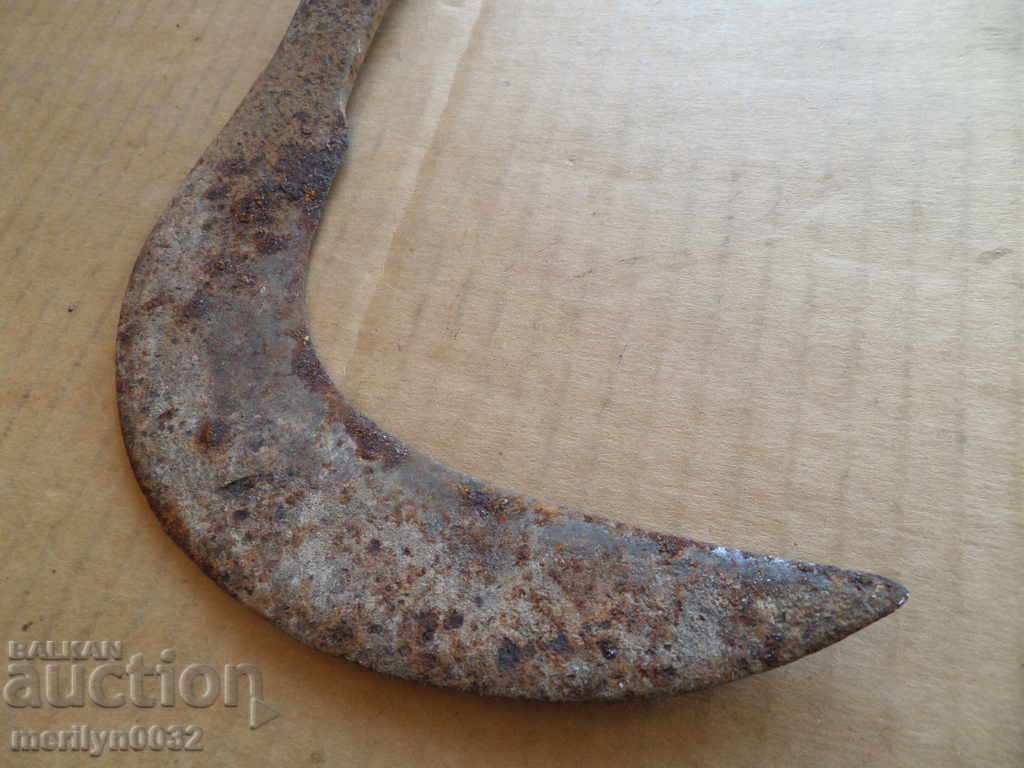 Old handmade knife, wrought iron - 5