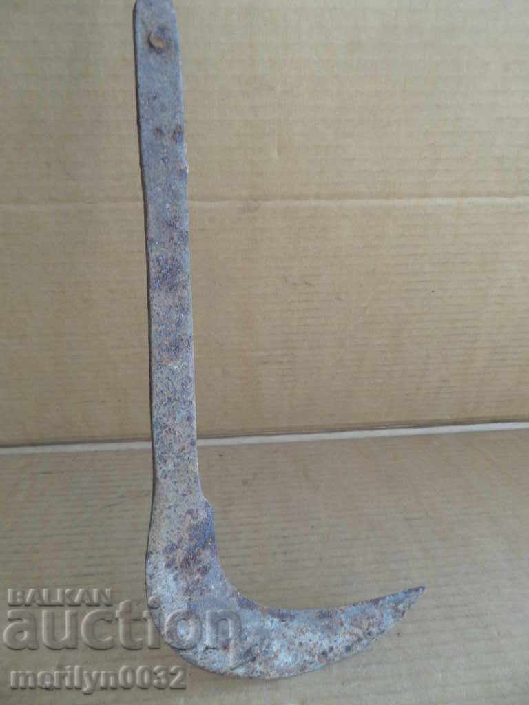 Old handmade knife, wrought iron - 6