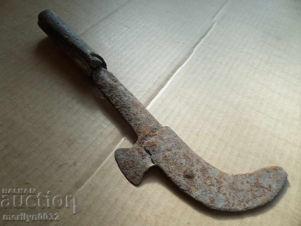 Auction Old handmade knife, wrought iron Auction Old handmade knife, wrought iron
