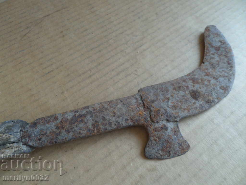 Old handmade knife, wrought iron - 6 Old handmade knife, wrought iron - 6