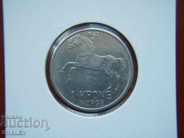 1 Krone 1962 Norway - XF/AU with price € 1.39 | 2.72 BGN 1 Krone 1962 Norway - XF/AU with price € 1.39 | 2.72 BGN