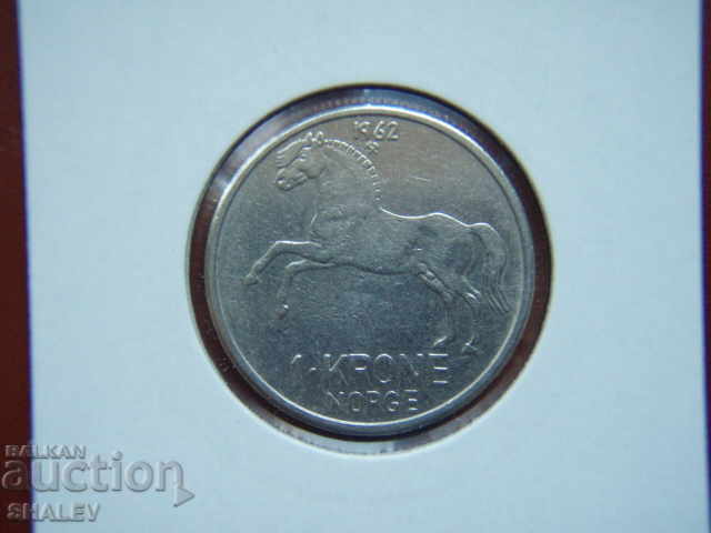 Auction 1 Krone 1962 Norway - XF/AU Auction 1 Krone 1962 Norway - XF/AU