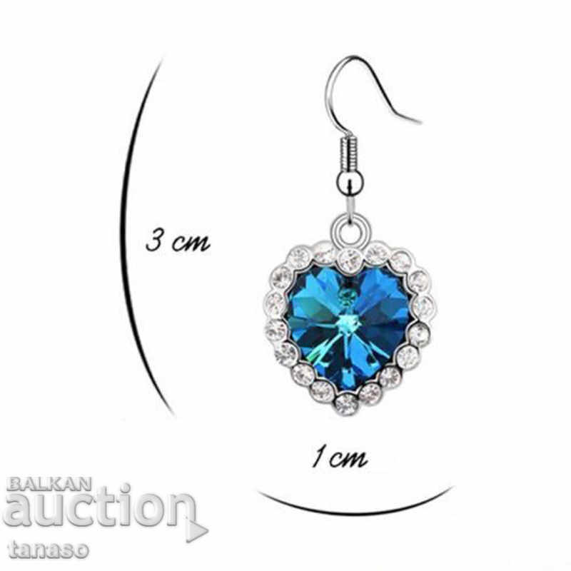 Cercei si colier cu albastru „oceanul“ cristal - 5 Cercei si colier cu albastru „oceanul“ cristal - 5