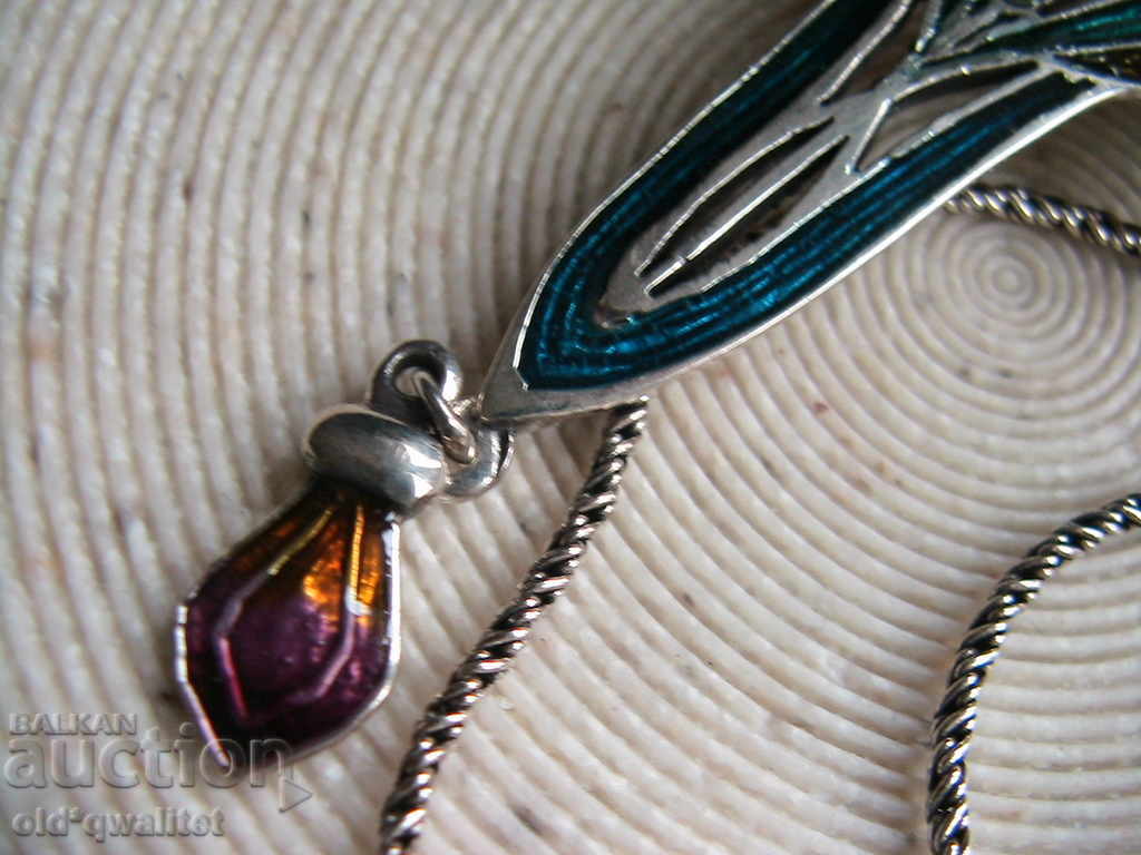 Delivery of Fantastic silver necklace with enamel, silver 925 Delivery of Fantastic silver necklace with enamel, silver 925