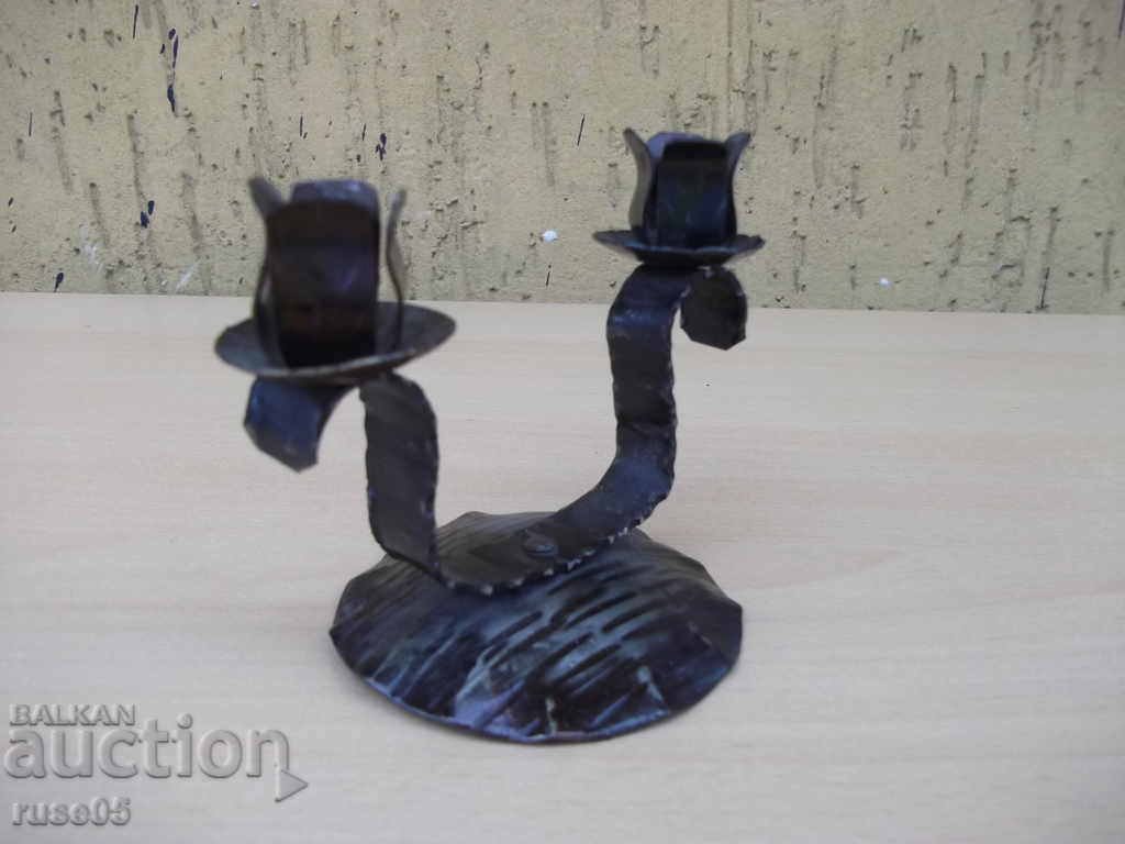 Wrought iron candlestick for two candles - 5 Wrought iron candlestick for two candles - 5