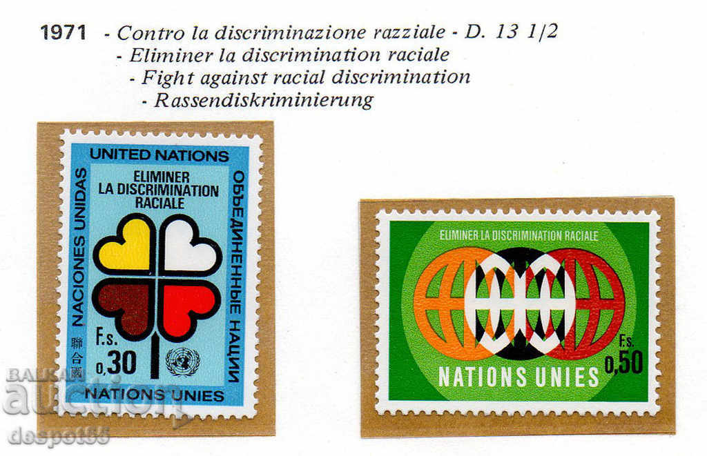 1971. UN-Geneva. Intermediate. year against racial discrimination.