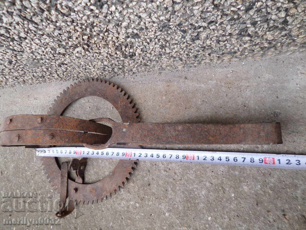 An old hand forged trap with wrought iron spikes - 5 An old hand forged trap with wrought iron spikes - 5