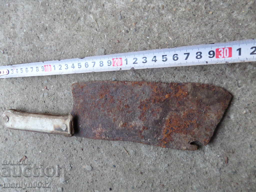 Auction Old forged saber, ax, pole, knife, machete Auction Old forged saber, ax, pole, knife, machete