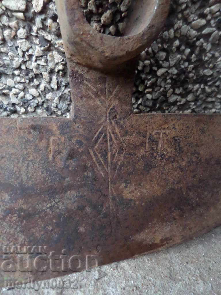 Old forged hoe, tool, wrought iron with price 49.00 BGN | € 25.05 Old forged hoe, tool, wrought iron with price 49.00 BGN | € 25.05